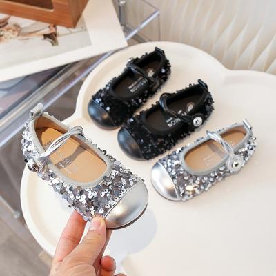 Mädchen Ballettschuhe Neu Pailletten Kinder Lederschuhe Mode Frühling Herbst Kinder Lässig Prinzessin Glitzer Ballerinas Rundzehe