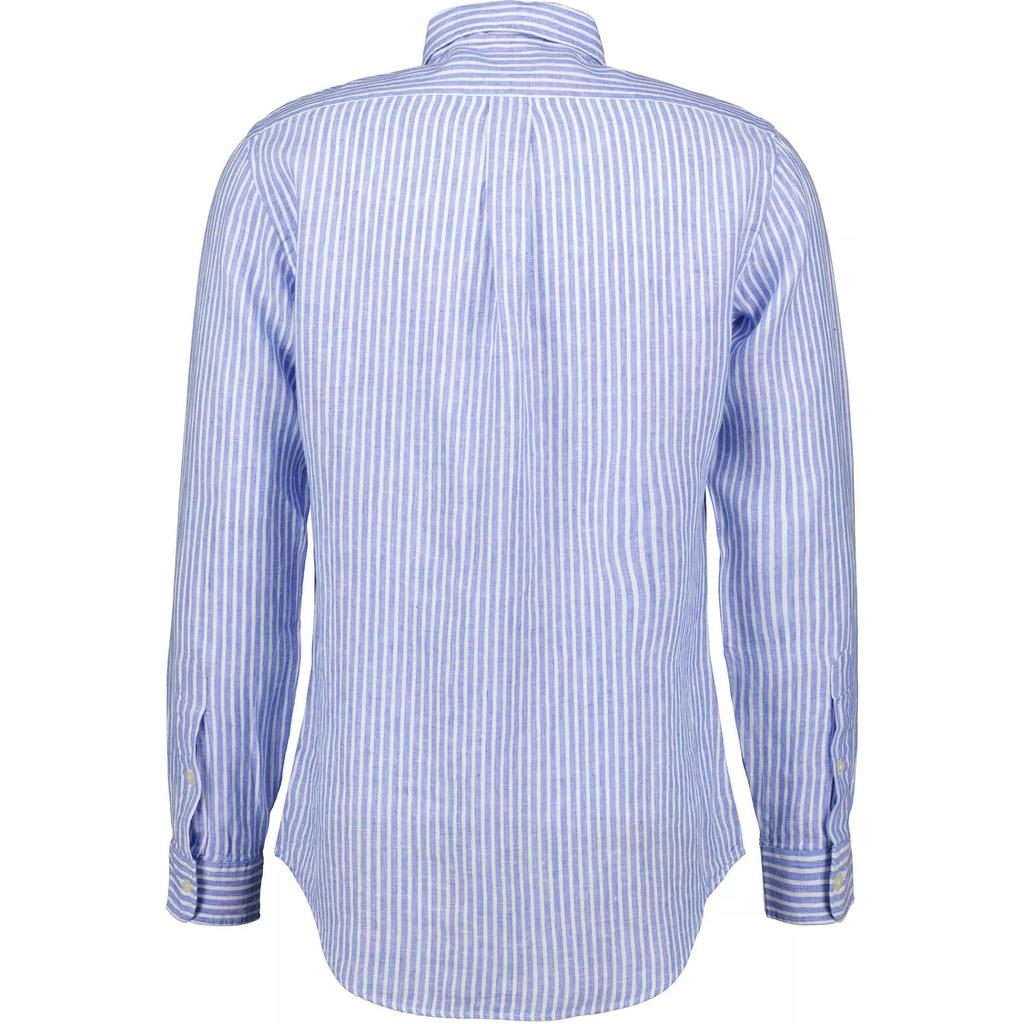 Polo Ralph Lauren Striped Point Collar Single-Breasted Long Sleeve Shirt Men shirts Blue White 710873446-001