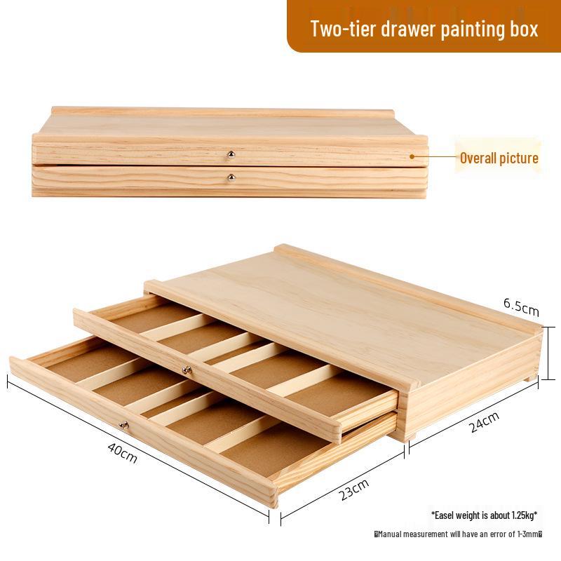 Многоуровневая художественная коробка для хранения из сосны - Ручной выдвижной ящик для карандашей кистей и инструментов для каллиграфии 2590₽