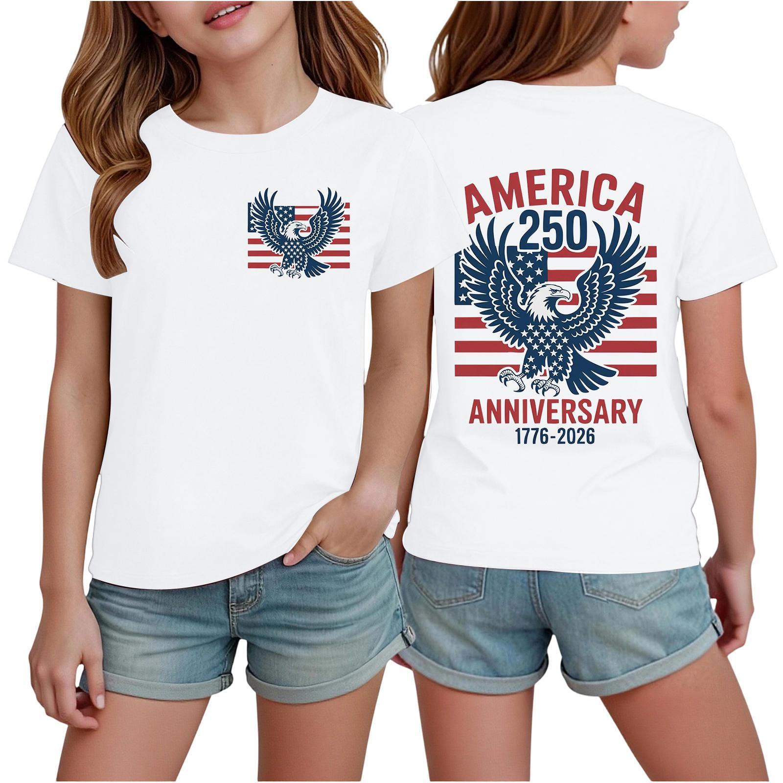 Boys And Girls Printed Fashion Casual Short-Sleeve T-Shirts 160 белый