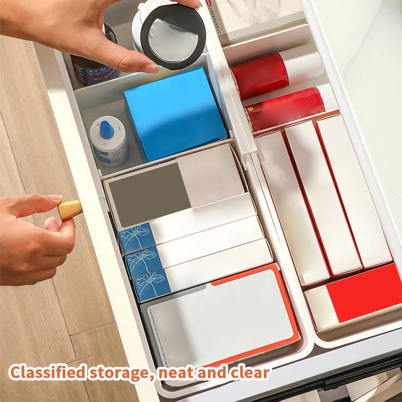 Schubladenorganizer Erweiterbare Utensilienschale für die Küche Verstellbarer Besteck- Schreibwaren- Kosmetikhalter Weiß Besteckaufbewahrungsbox