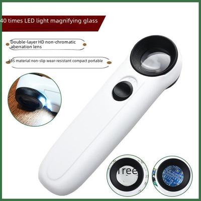 40x 6B-1B LED Magnifying Glass for Antique Jewelry Identification - Double Lens