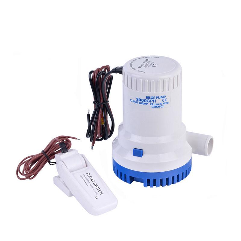 Electric Bilge Water Pump, Automatic, 2000 GPH, 12V/24V