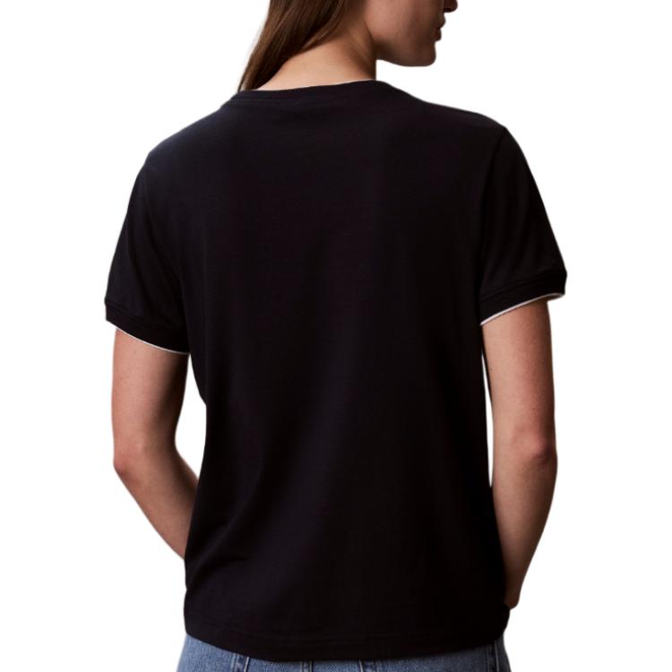 Calvin Klein Color Block Round Neck Short Sleeve Pullover T-Shirt Women tops 47G211GCEF