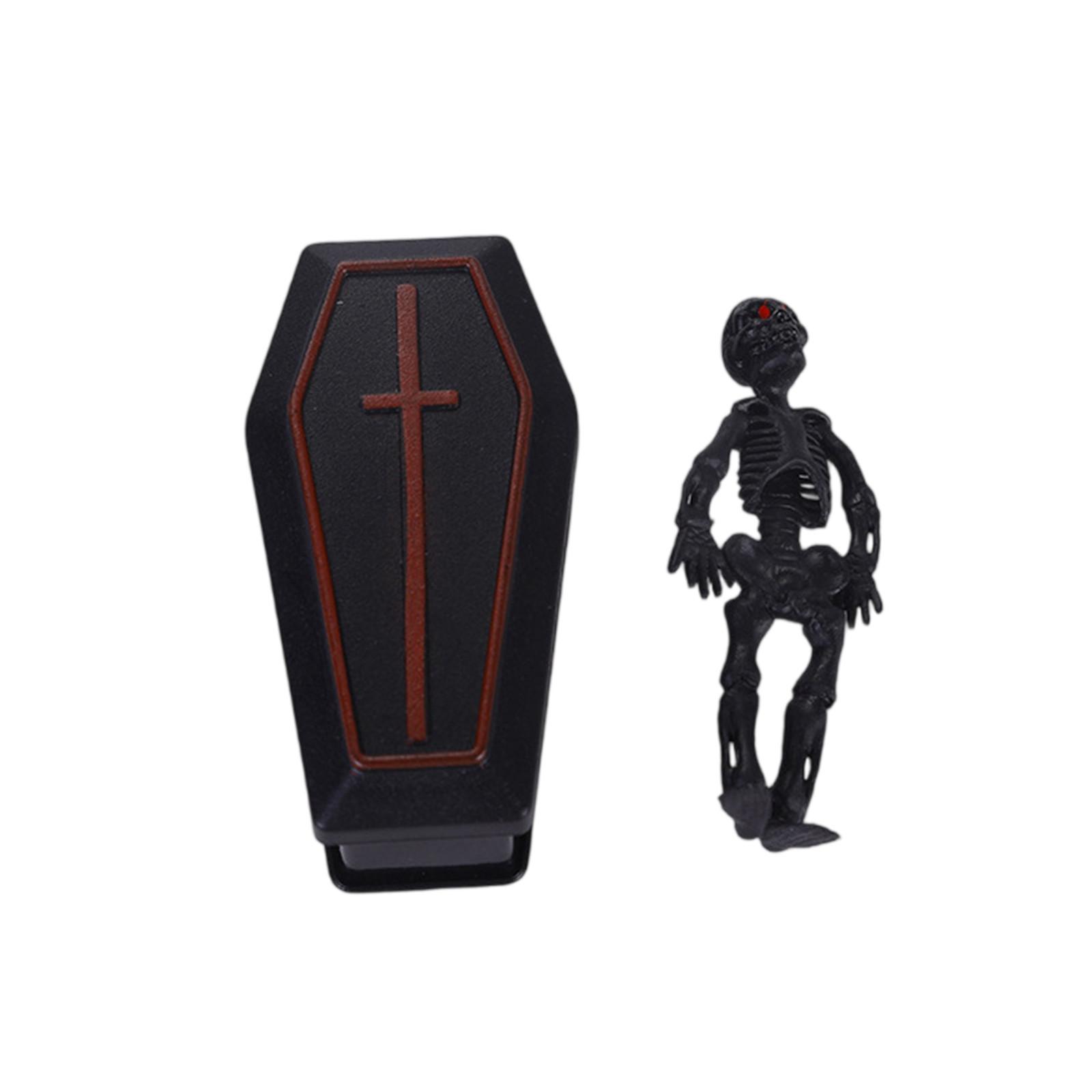 

1 набор Миниатюрный гроб Скелет Хэллоуинская декорация Реквизит для розыгрышей для вечеринок Жуткий домашний декор Забавные Хэллоуинские украшения для собраний и мероприятий One Size