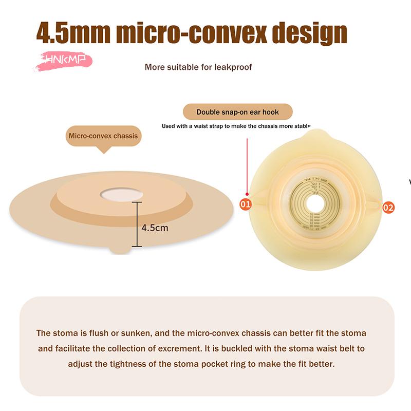 Disposable Ostomy Bags with Skin Stoma Rings Leakproof Barriers Baseplates Activated Carbon Sheet Lining for Safe Daily Use