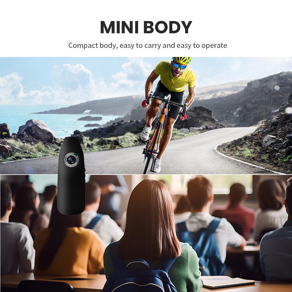 1080P Full HD Cycling Video Recorder with Back Clip Portable Law Enforcement Recorder Motion Activate Loop Recording Camera