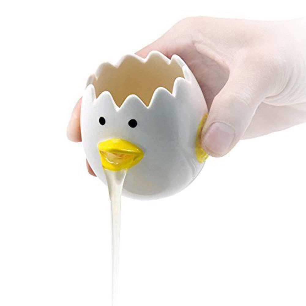 

Cartoon Egg White and Yolk Separator Ceramic Egg Divider Filter Kitchen Tool (No FDA,BPA-Free) Yellow