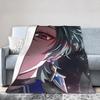 Lohen Anime Knitted Blanket Coral Fleece Plush Genshins Impacts Soft Throw Blankets for Home Couch Bedroom Quilt