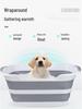 Foldable Pet Cleaning & Laundry Basin - Drainable, Multi-purpose, Storage Basket