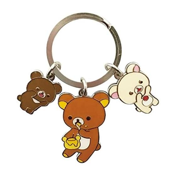 Трехцепочечная металлическая брелок-цепочка Rilakkuma Корилаккума и новый друг RK-003