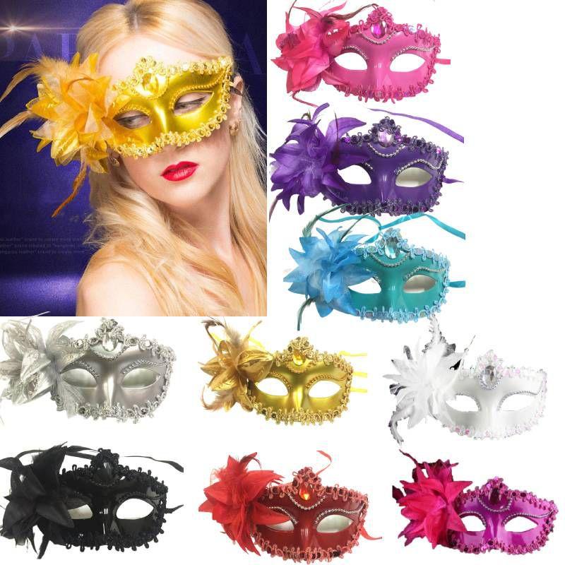 Elegant Lace Masquerade Mask With Rhinestone Flower Accents For Women's Halloween Costume Props