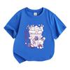 Cartoon Cute White Bunnies Purple Mangosteen Sweet Print Kids 100% Cotton Crew Neck Short Sleeve T-Shirt, Casual Soft Breathable Tee for Boys Girls Da