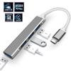 Type C USB Hub Dock, Portable 4-Port Splitter, USB3.0&2.0 Universal OTG Expansion Adapter for Daily Office Use