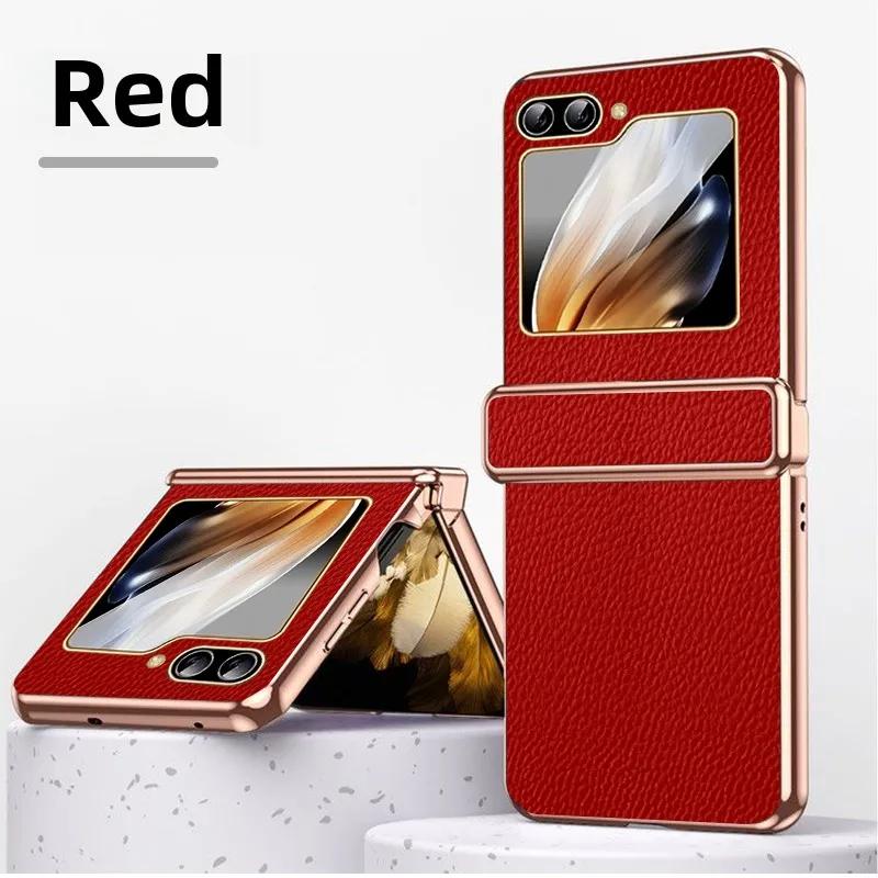 

Гальванизированная золотая и серебряная рамка Чехол для телефона из ПУ кожи для Samsung Z Flip 6 5 4 3 Flip6 Flip5 Flip4 Flip3 Защитная крышка For Samsung Galaxy Z Flip 5 красный