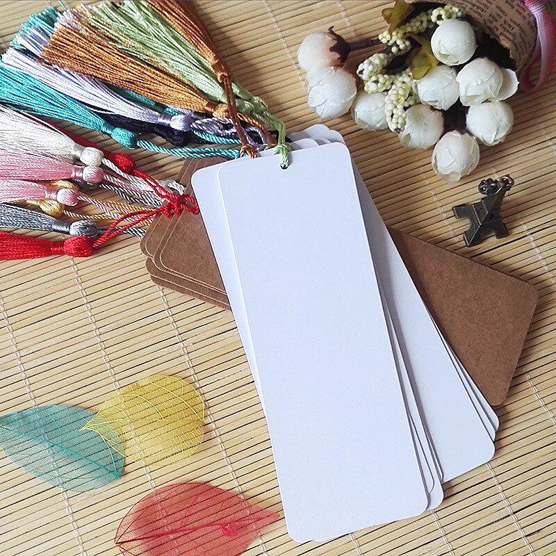 Thickened Handmade Bookmark with Calligraphy Painting, Creative Blank Cardboard, Dried Flowers, and Hand-painted Transparent Label