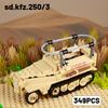 Non-Toxic Wwii Military North African Campaign Wheeled Armored Vehicle Tank Cannon Soldier Figures Building Blocks Weapon Truck Army Toy