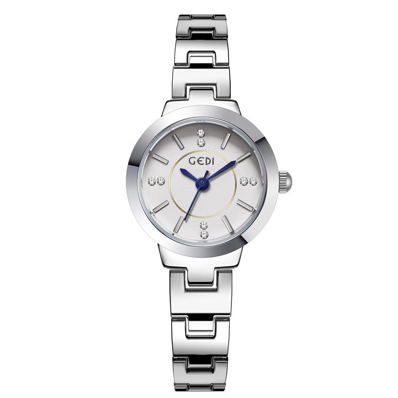 

GEDI Luxury Brand Watch Ladies Diamond studded Student Watches Waterproof Silver bracelet Women Fashion Quartz Wristwatches gift