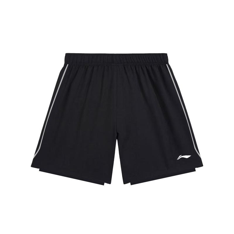

Li-Ning Reflective Striped Breathable Quick-Dry Comfortable Versatile Sports Lace-Up Cycling Shorts Unisex shorts Black AAPR031-1 3XL