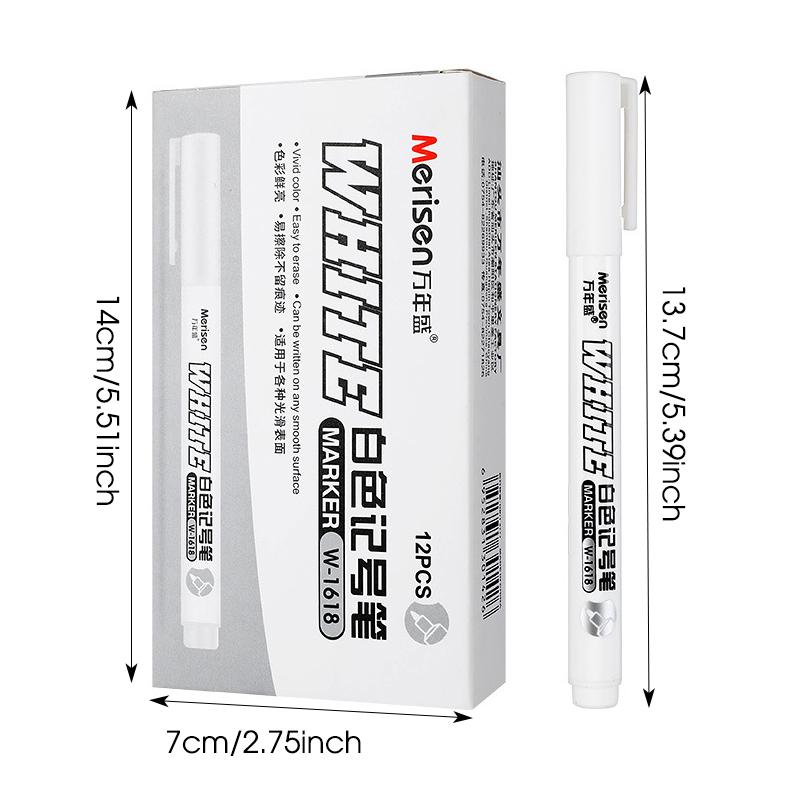 White Paint Marker Pens,Permanent Waterproof And Quick-Dry Markers,Fine Point For Rock,Plastic,Metal,Glass,Wood,Tire,Ceramic
