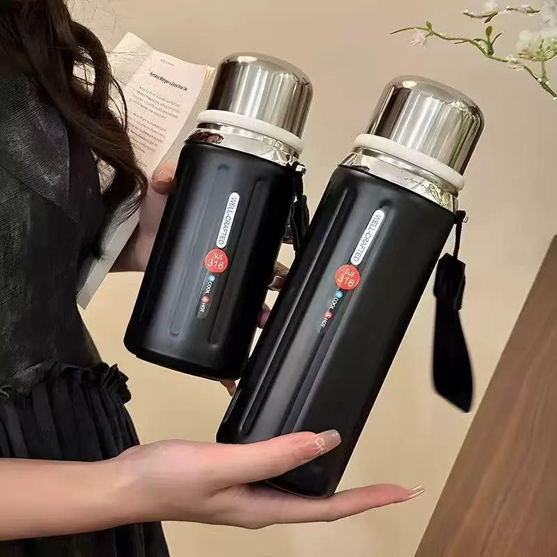 2026 Macaron Stainless Steel Thermos Cup with Steel Lid, High Appearance, Large Capacity, Portable for Commute