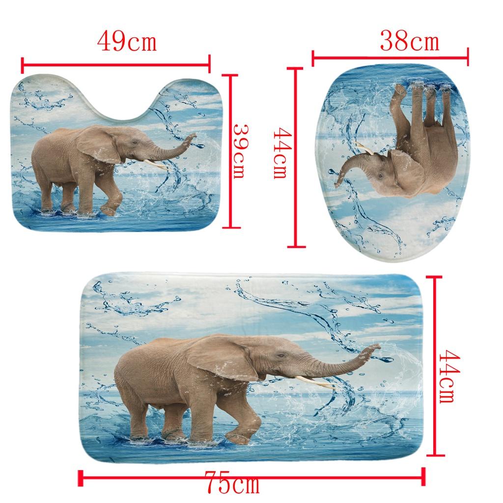 Colorful Elephant Shower Curtain Waterproof Washable Bathroom Decor With 3d Printing And Hooks