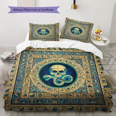 DeathEaters Pattern Bedding Quilt Set Quilt Cover Pillowcase Home Decoration Birthday Gift (1 * Duvet Cover + 2 * Pillowcase, Without Core)