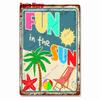 Vintage Beach Time Metal Sign Summer Party Place Plates Relax Surfing Metal Wall Sign Pub Shed Sign Happy Place Decor WY