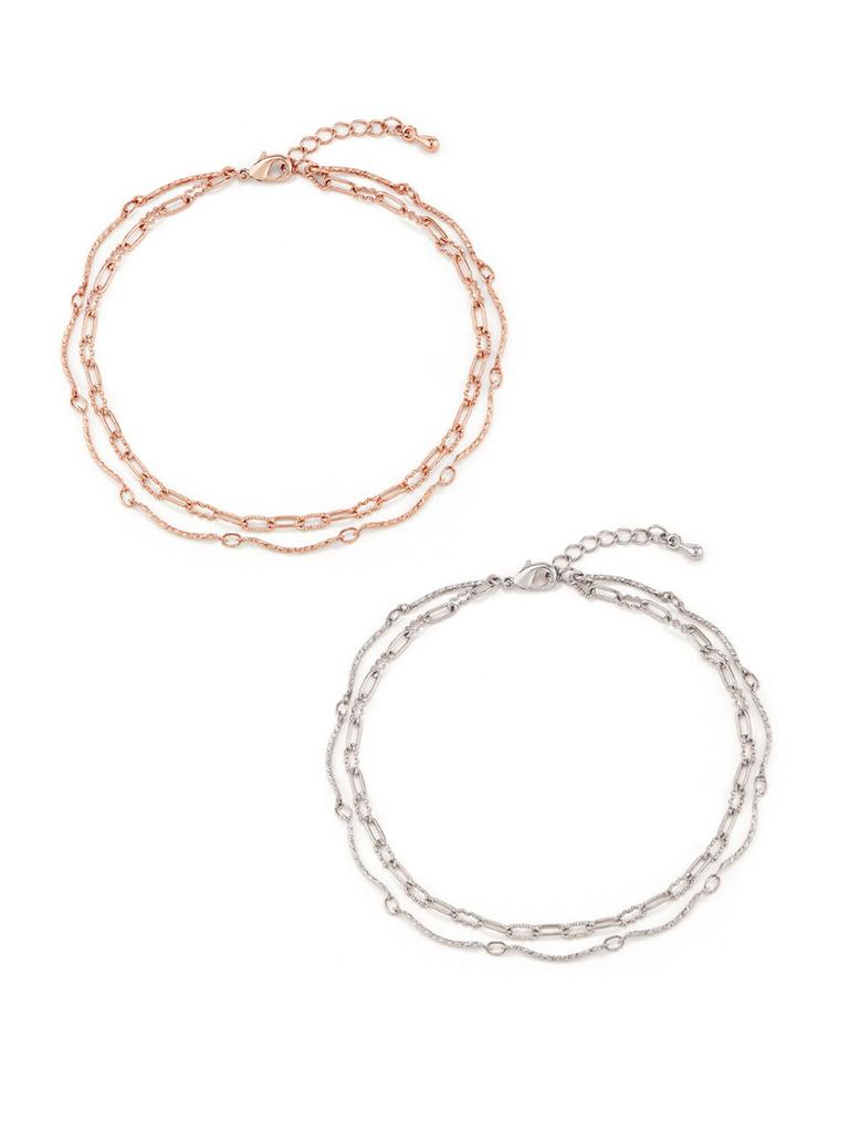 Simple Chain Layered Anklet C24AB013