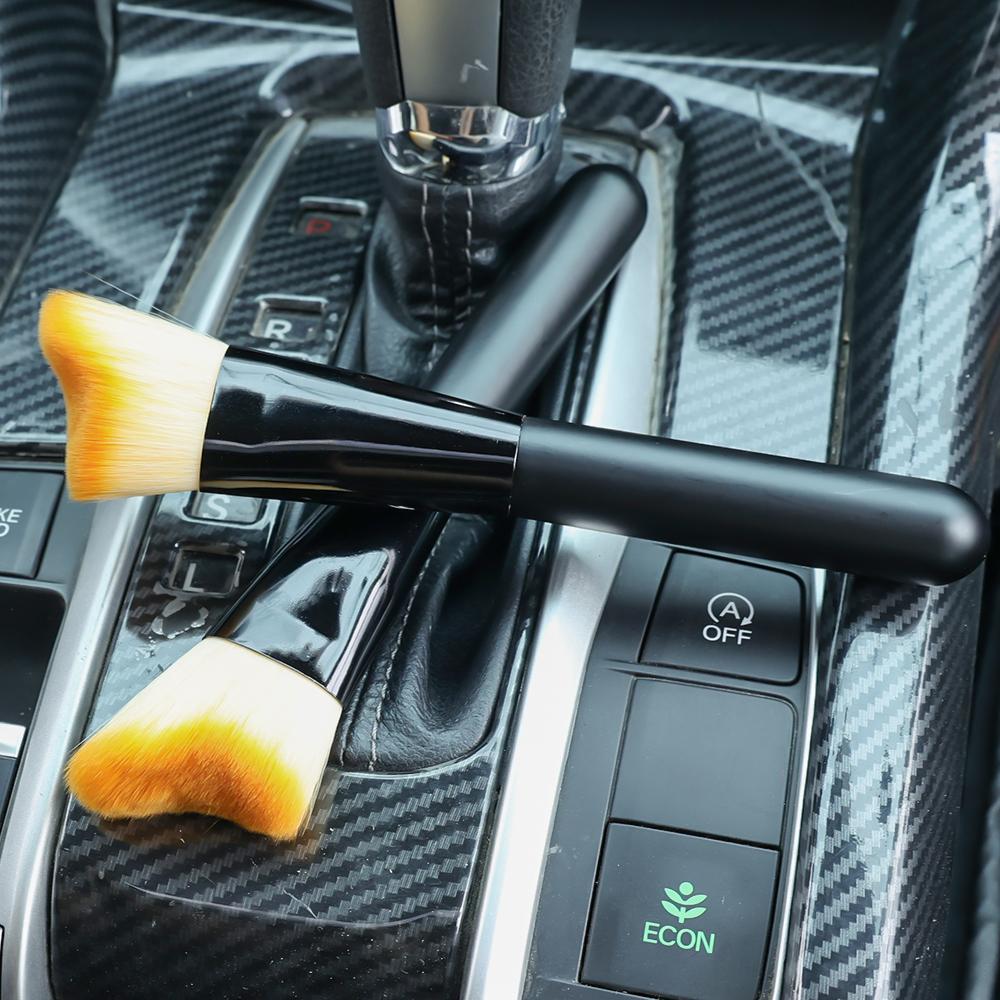 Car Curved Detail Brush Dashboard Cleaning Soft Brush Air Outlet Gap Dust Removal Clean Maintenance Tool Dust Collector Brush