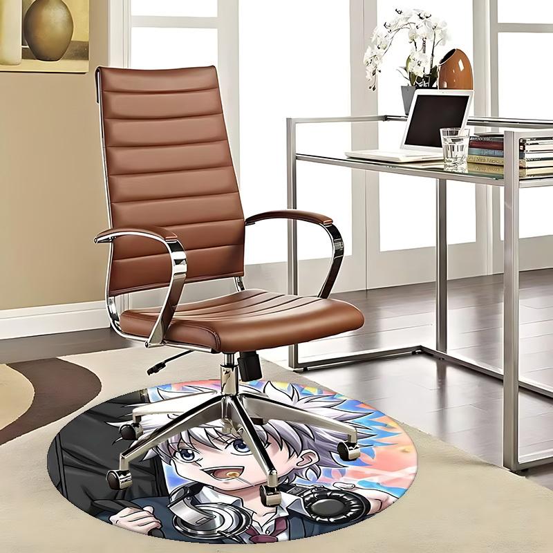 1pc Anime Character Round Carpet  Office Chair Mat, NonSlip Rug for Home Decor, Living Room 80cm