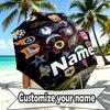 Custom Name Personalized NFL Print Umbrella, Auto Open Close, 8‑Rib Sturdy Frame, Commute Camping Hiking Use, Birthday Gift
