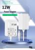 12V 1A/2A/3A Power Adapter & 5V 1A/2A/12V 2A/5A Cable for Fan/Router