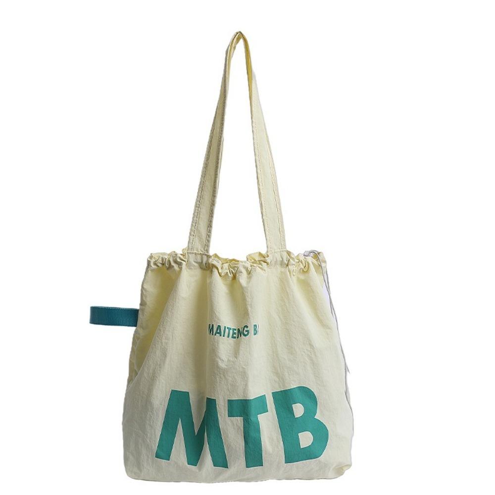 Light Weight Drawstring Bags Nylon Tote Bags Fashion Letter Shoulder Bag  Female