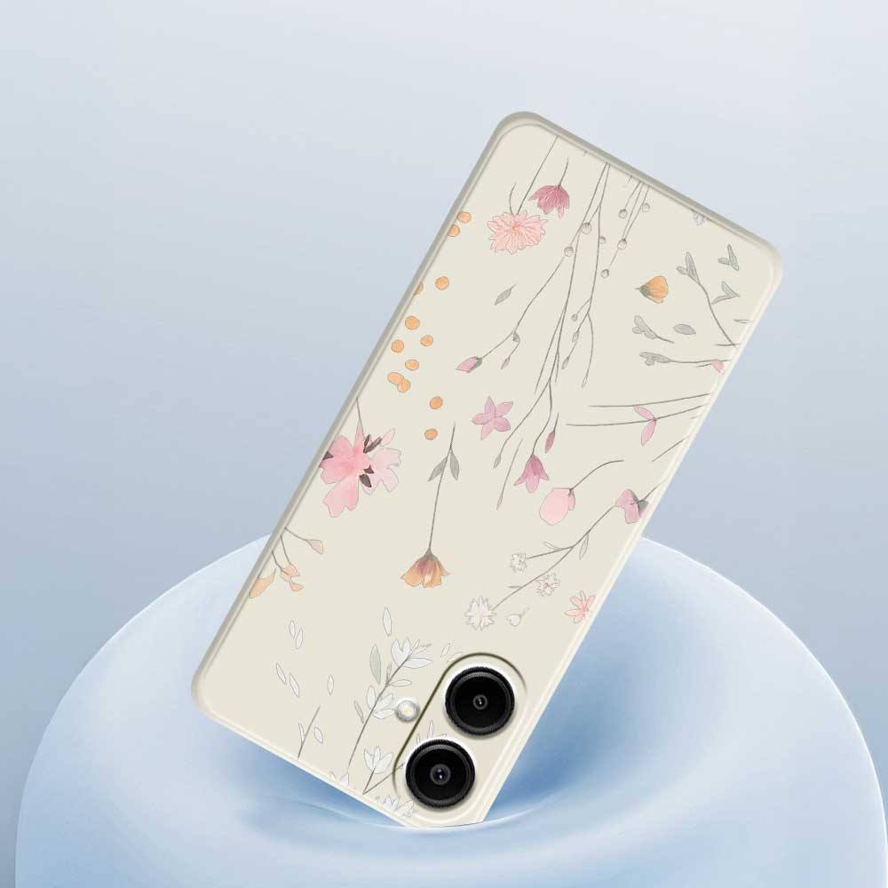 For Samsung Galaxy A07 4G Case Flower Pattern Printing Straight Edge TPU Phone Back Cover