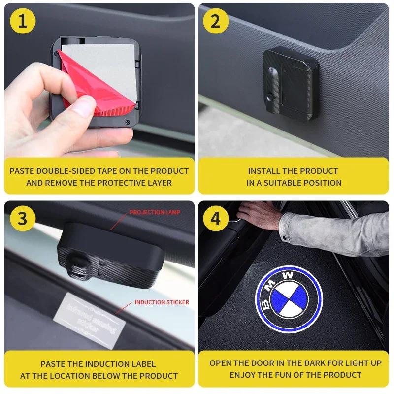 2pcs Car Logo Wireless Courtesy Car Door Projector LED Shadow Lights Lamp For BMW E46 E85 E60 F10 E39 F30 E36 F20 E87 E90 E70 X3