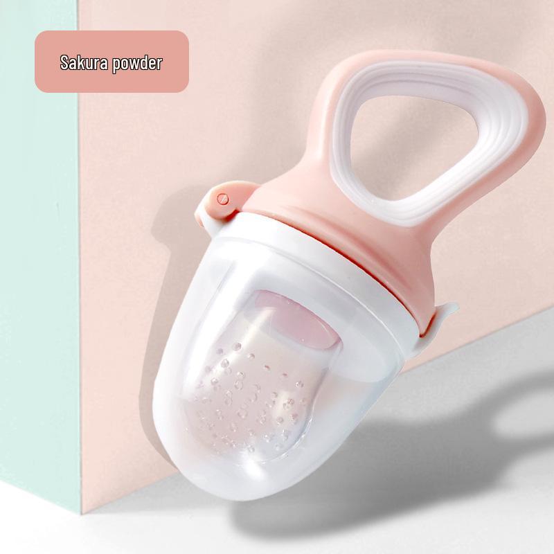 Baby Fruit & Veggie Teething Feeder - Pushable Teether Bag for Easy Self-Feeding