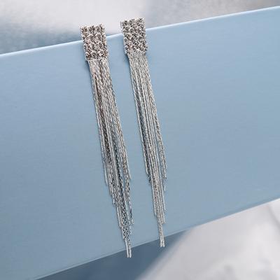 Long Fringed Earrings, High-End Diamond Stud Earrings, Femininity, Personalized Fringed Chain, Ear Jewelry.