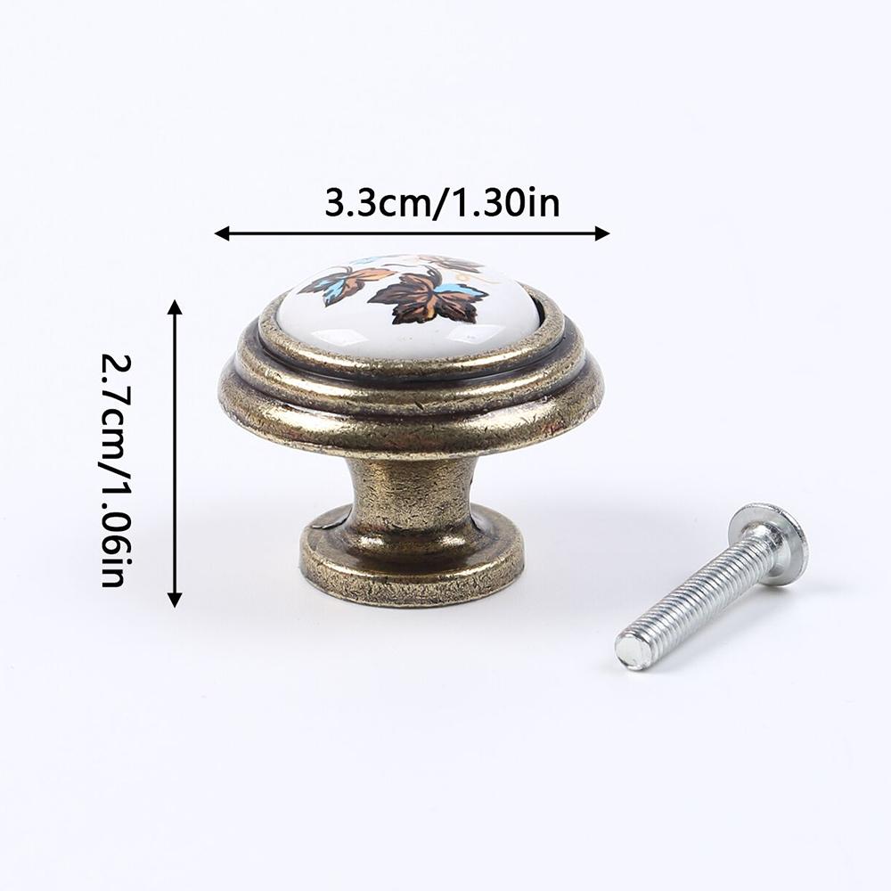 Vintage Ceramic Cabinet Handle Rural Drawer Handles Drawer Cabinet Pulls Zinc Alloy Kitchen Pull Knobs
