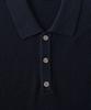 ANALOG MOOD Hacci Button-Up Collar Short Sleeve Knit (Navy)