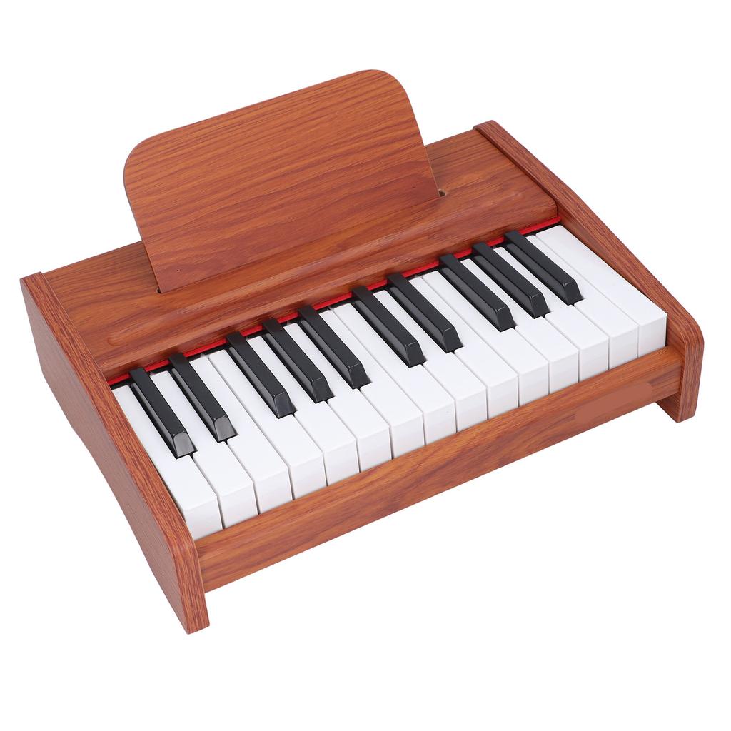 Children Electronic Piano 25 Keys with Sticker Multiple Sound Modes Wooden Kids Piano Musical