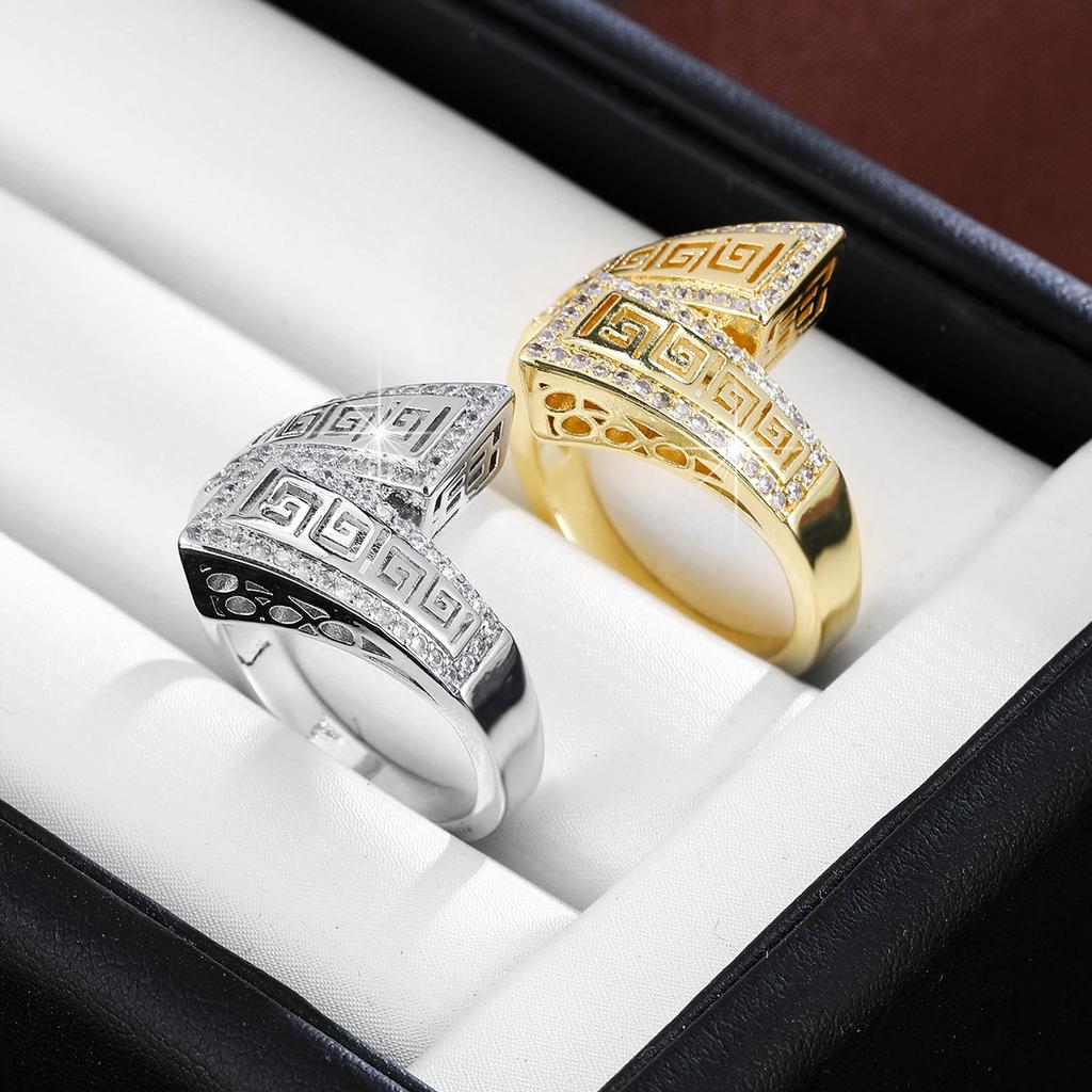 Ladies Personality Geometric Ring Women Elegance Zircon Ring