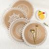 Nordic Style Simple Hand Woven Jute Placemat Plate Mat Retro Restaurant Cotton Linen Decorative Mat Shooting Prop Vase Mat YLE447