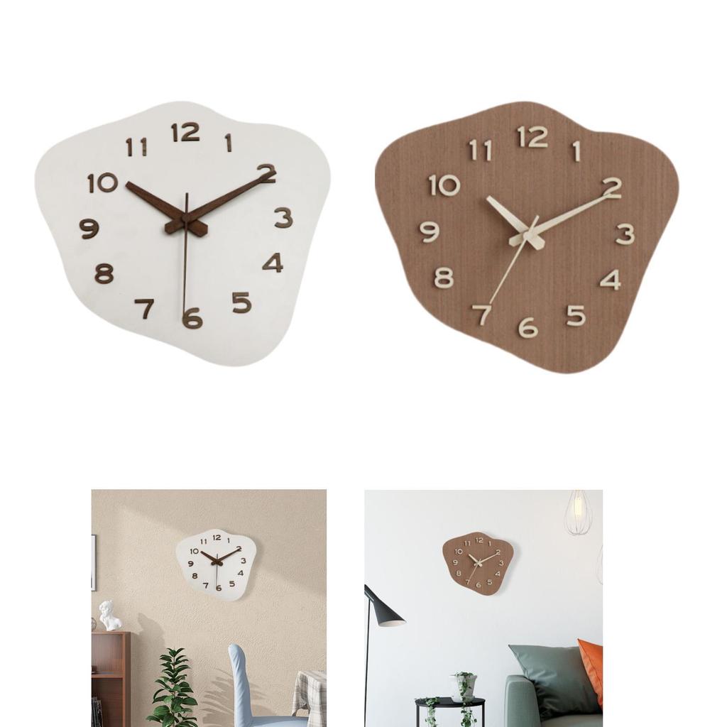 Decorative Wooden Wall Clock Silent Non Ticking 11.8x10.6inch