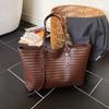 Luxury Woven Handbag For Women Large Capacity Top Handle Tote Bag Simple Casual Shoulder Bag New Vacation Commuter Underarm Bag
