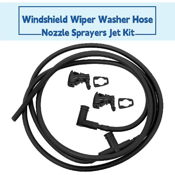 7C3Z-17K605-A Wiper Windshield Washer Hose Nozzle Kit Fit for 2008-2010 Ford F250 F350 F450 F550 Super Duty Replace 7C3Z-17603-A