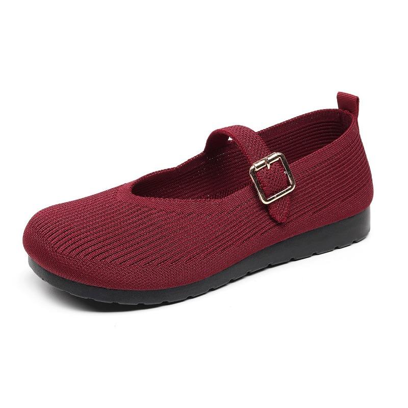 Old Beijing spring new women's casual shoes flying woven shoes breathable casual shoes non-slip versatile women's single shoes