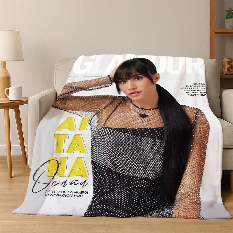 

Cute Aitana Spanish Singer Flannel Blanket Soft Warm Blanket Throw Blanket for Bedroom Living Room Bed Travel Picnic Gift kids 75x90cm