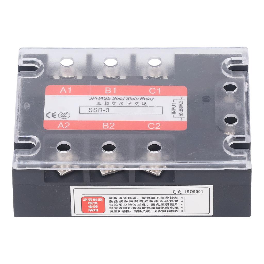 3 Phase Solid State Relay 10A LED Indicator Flame Retardant AC To AC Relay for CNC Machine Tool 480V