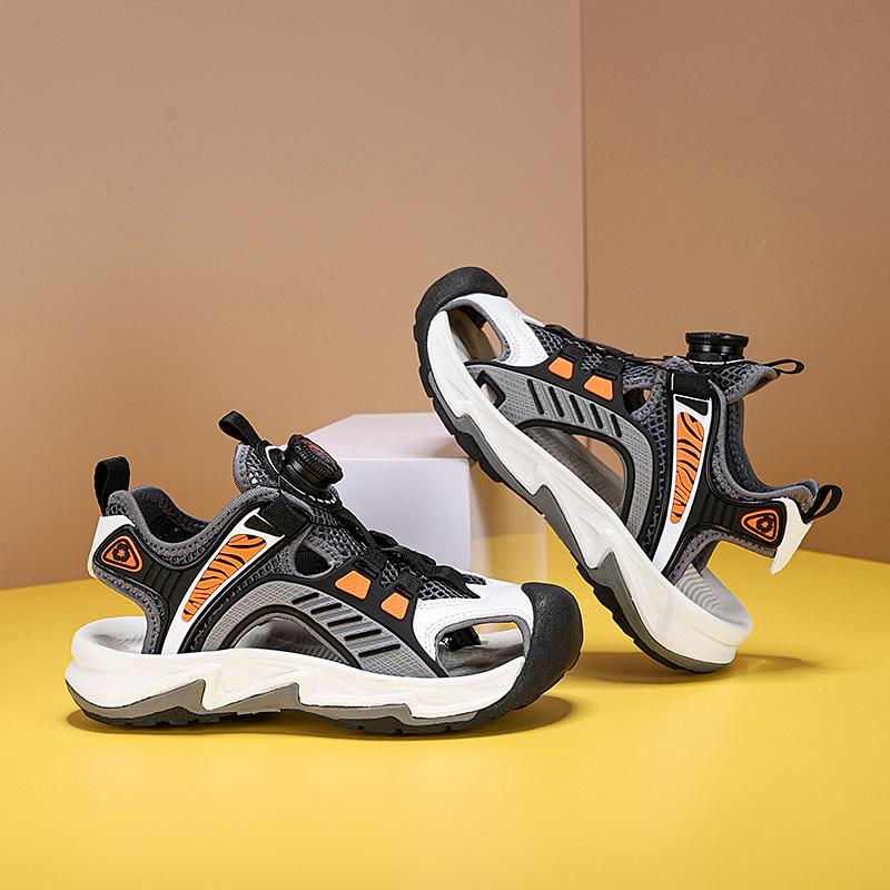 

Новые детские сандалии с мягкой подошвой и пряжкой, спортивная обувь, удобные кроссовки для мальчиков и девочек 27 темно серый